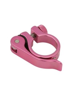 Alloy Seatpost Clamp Outer Diameter 28.6mm W/QR Pink.
